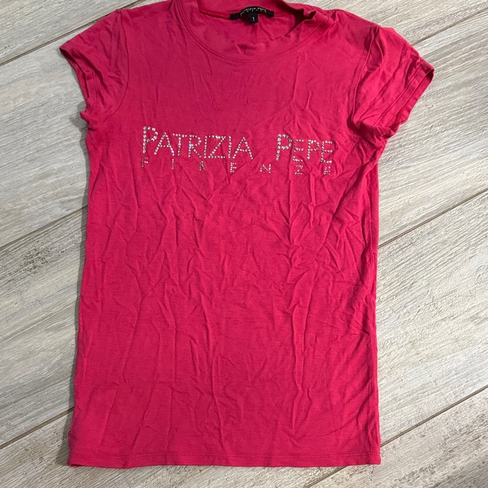 Patrizia Pepe Bright Pink Short Sleeve Tee